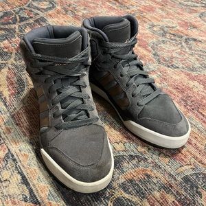 Grey/Silver Adidas High Top Sneakers Size 8.5W